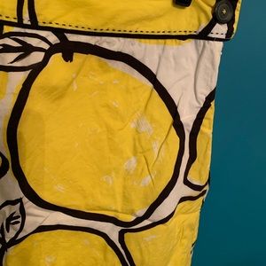 Odille lemons skirt size 4 sewn in lining, side sipper, laundered need pressing